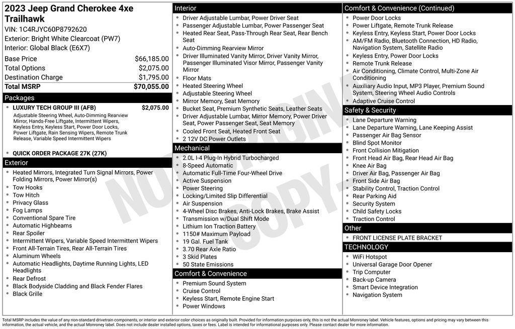 2023 Jeep Grand Cherokee Trailhawk 4xe