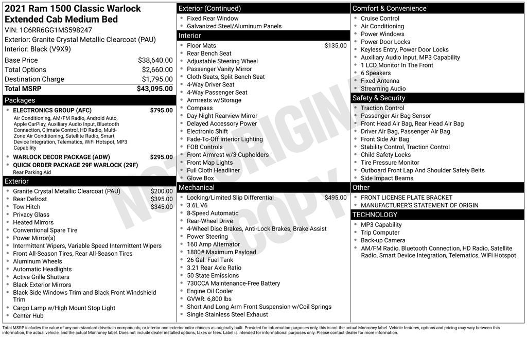 2021 RAM 1500 Classic Warlock