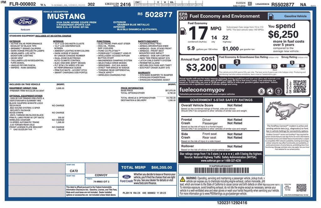 2024 Ford Mustang Dark Horse