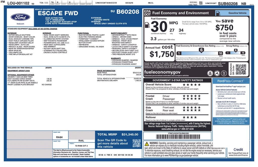 2025 Ford Escape Active