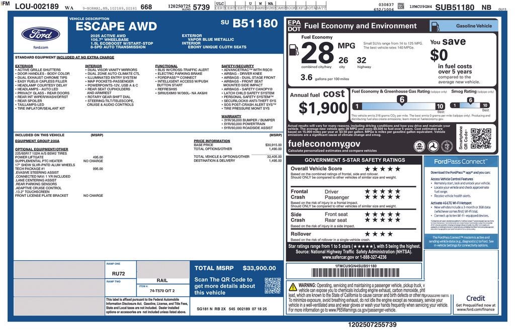 2025 Ford Escape Active