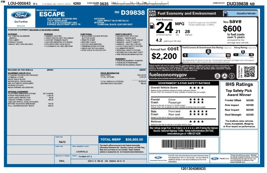 2013 Ford Escape Titanium