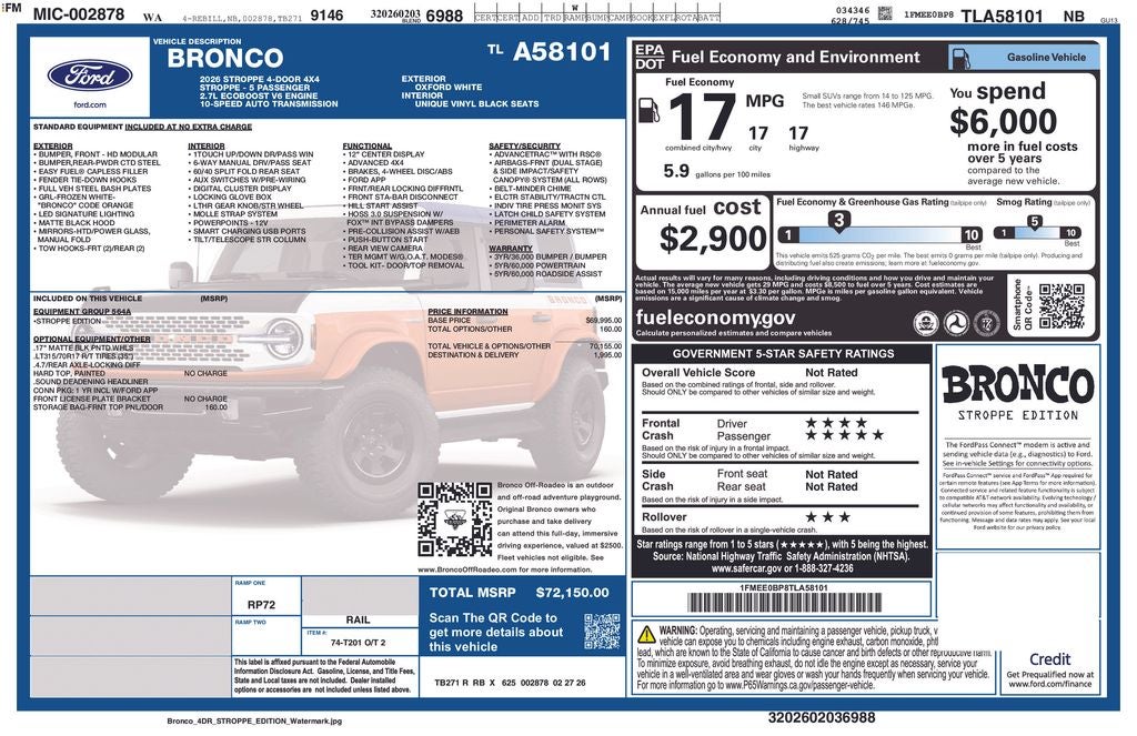 2026 Ford Bronco Stroppe Edition