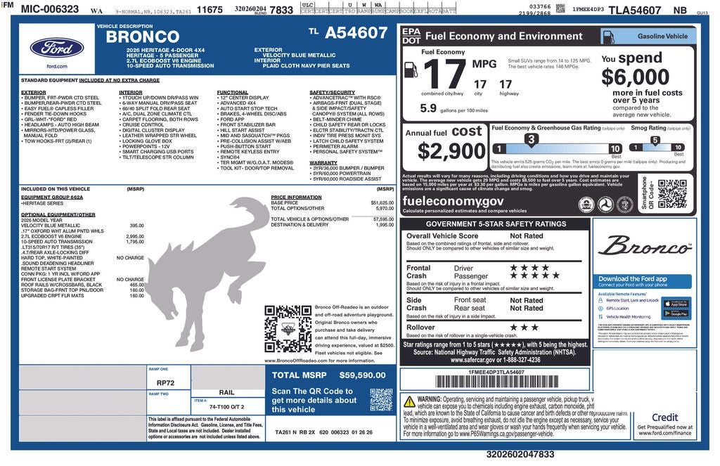 2026 Ford Bronco Heritage Edition