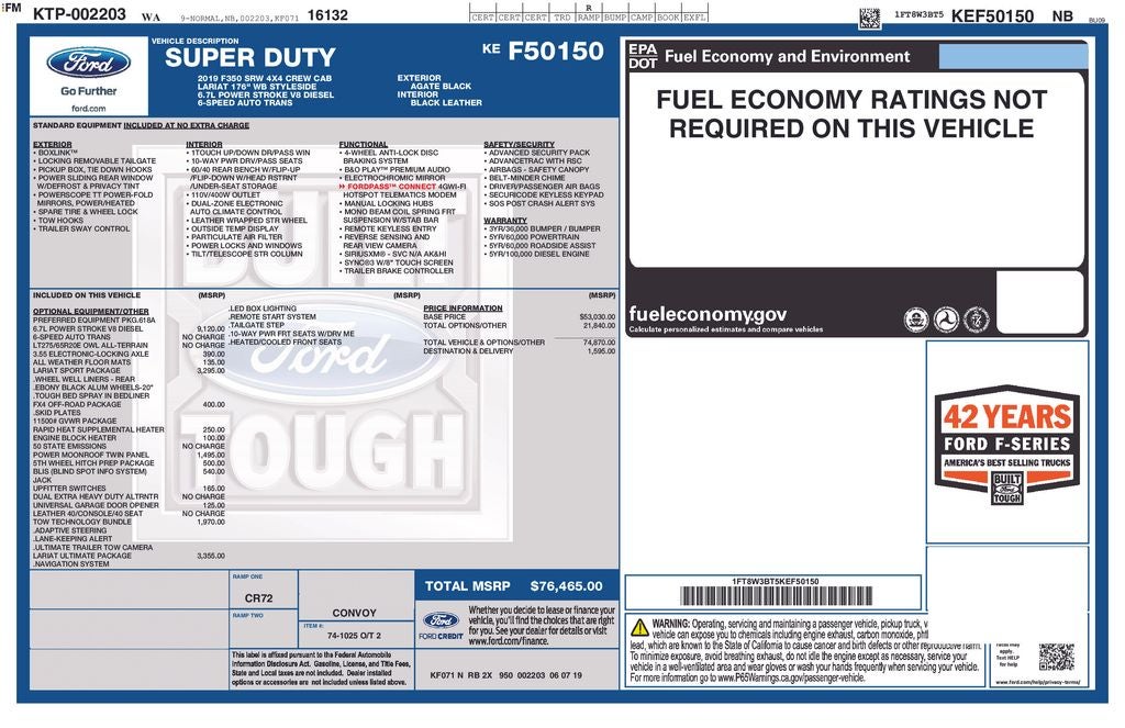 2019 Ford F-350SD Lariat