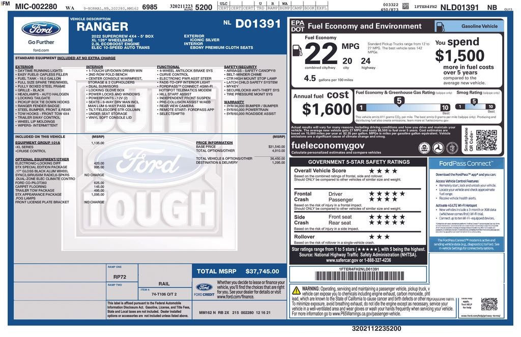 2022 Ford Ranger XL
