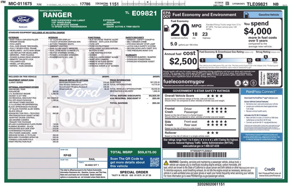 2026 Ford Ranger Lariat