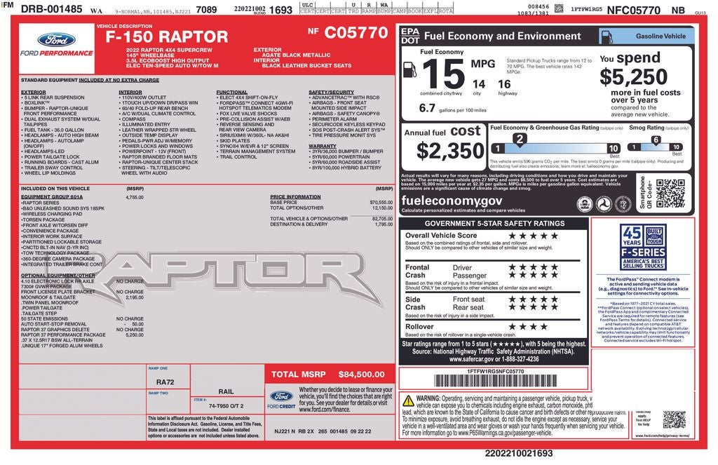 2022 Ford F-150 Raptor
