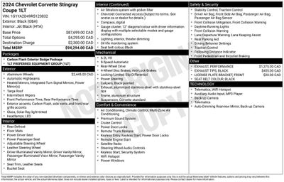 2024 Chevrolet Corvette Stingray 1LT