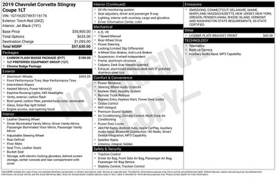 2019 Chevrolet Corvette Stingray 1LT