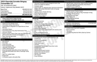2023 Chevrolet Corvette Stingray 1LT