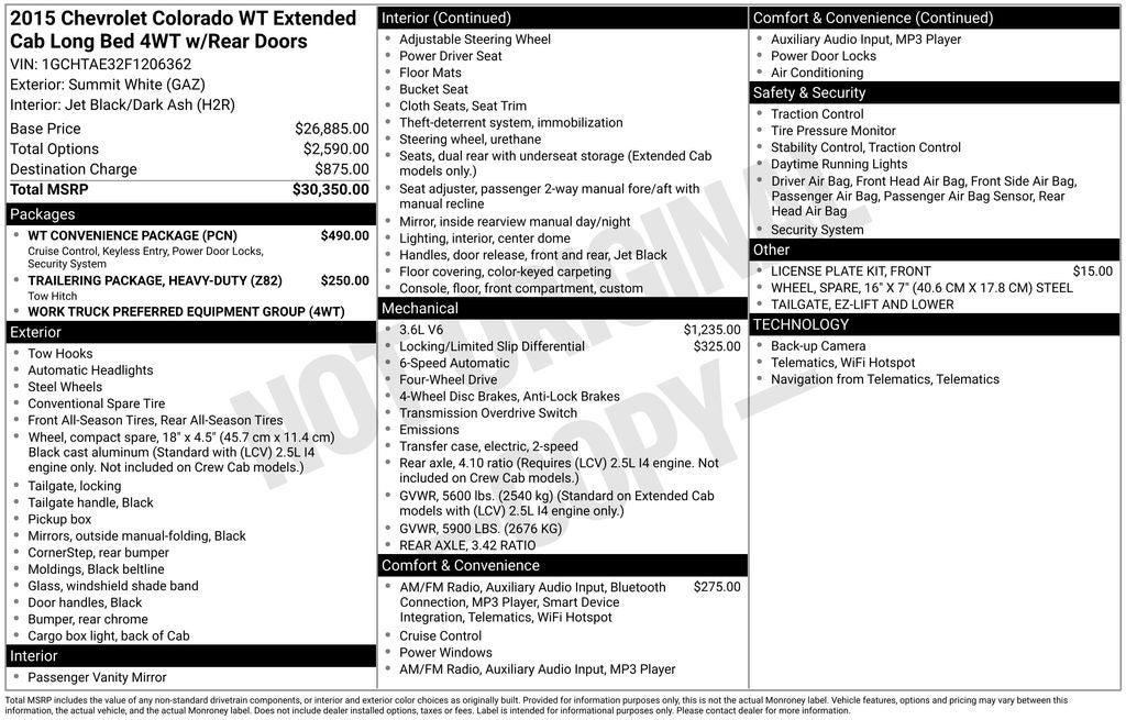 2015 Chevrolet Colorado Work Truck
