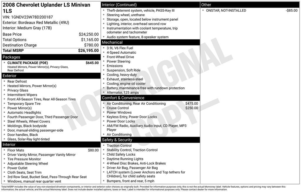 2008 Chevrolet Uplander LS