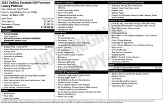 2025 Cadillac Escalade ESV Premium Luxury Platinum
