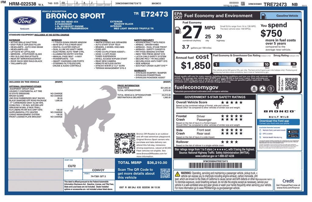 2026 Ford Bronco Sport Big Bend
