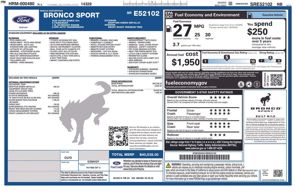 2025 Ford Bronco Sport Outer Banks