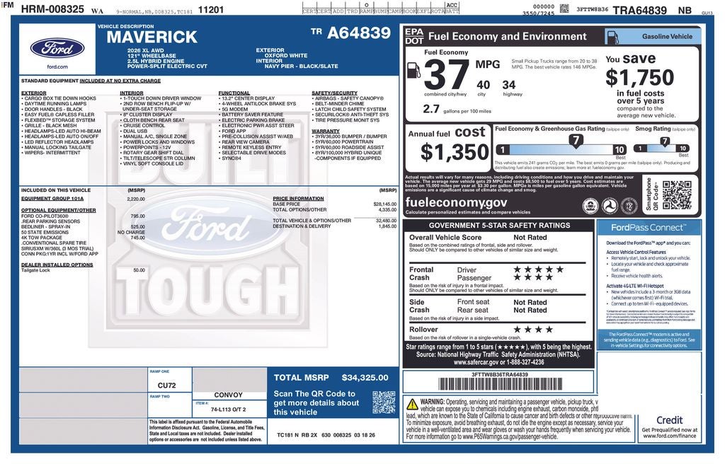 2026 Ford Maverick XL
