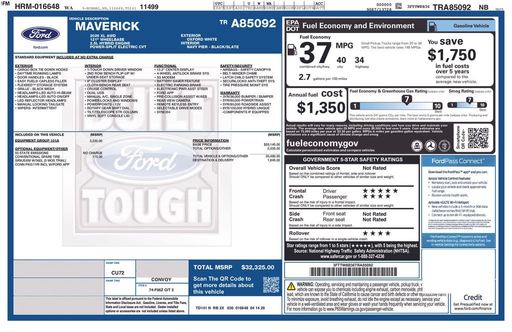 2026 Ford Maverick XL