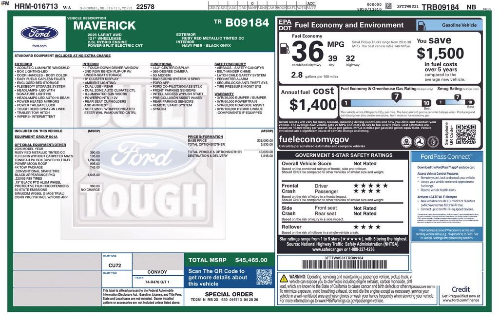 2026 Ford Maverick Lariat