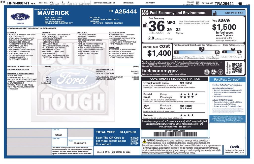 2026 Ford Maverick Lariat