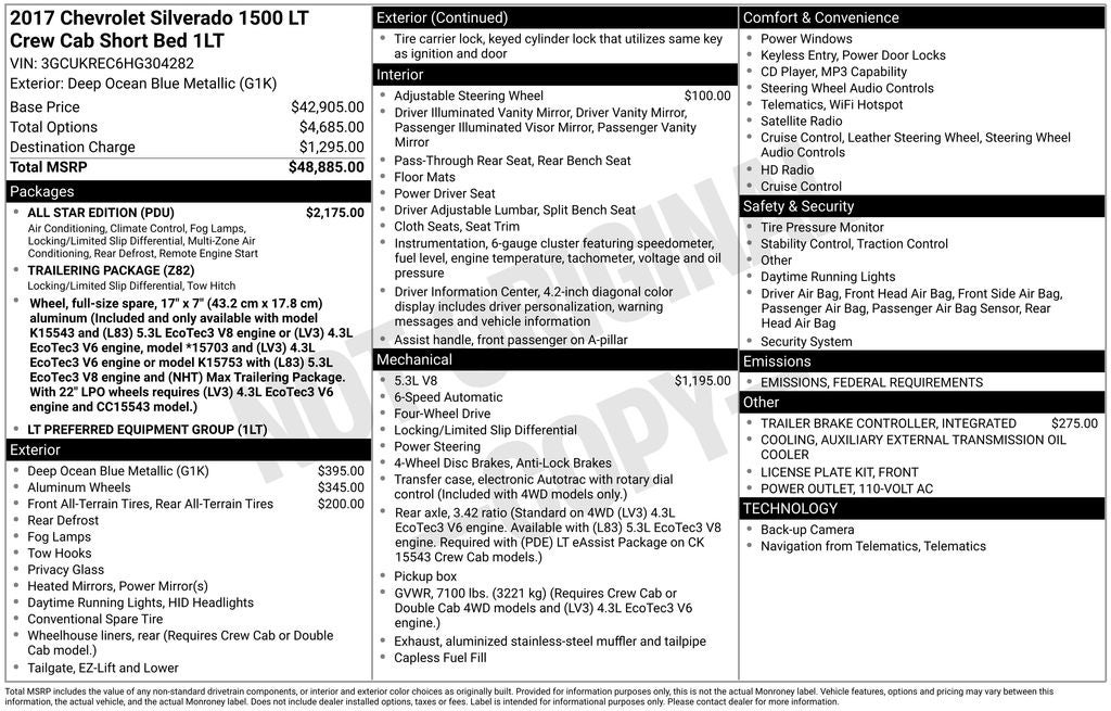 2017 Chevrolet Silverado 1500 LT LT1