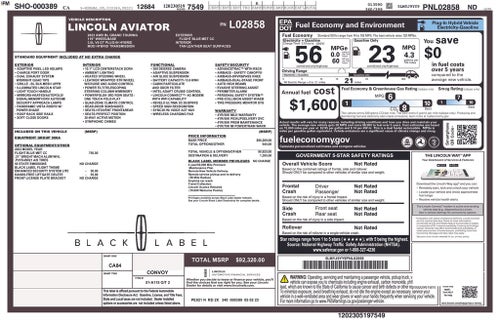 2023 Lincoln Aviator Plug-In Hybrid Black Label Grand Touring