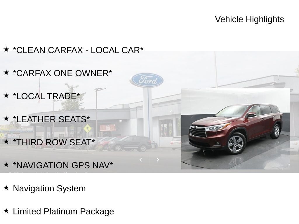 2014 Toyota Highlander Limited Platinum V6