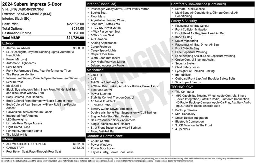 2024 Subaru Impreza Base
