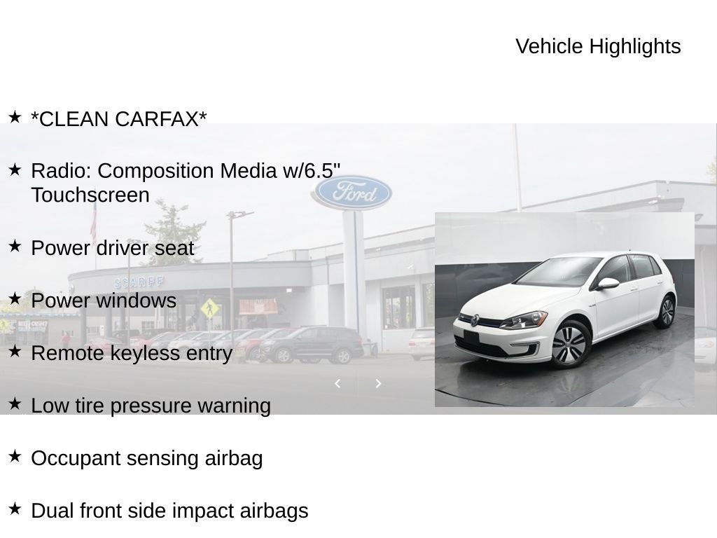 2016 Volkswagen e-Golf SE