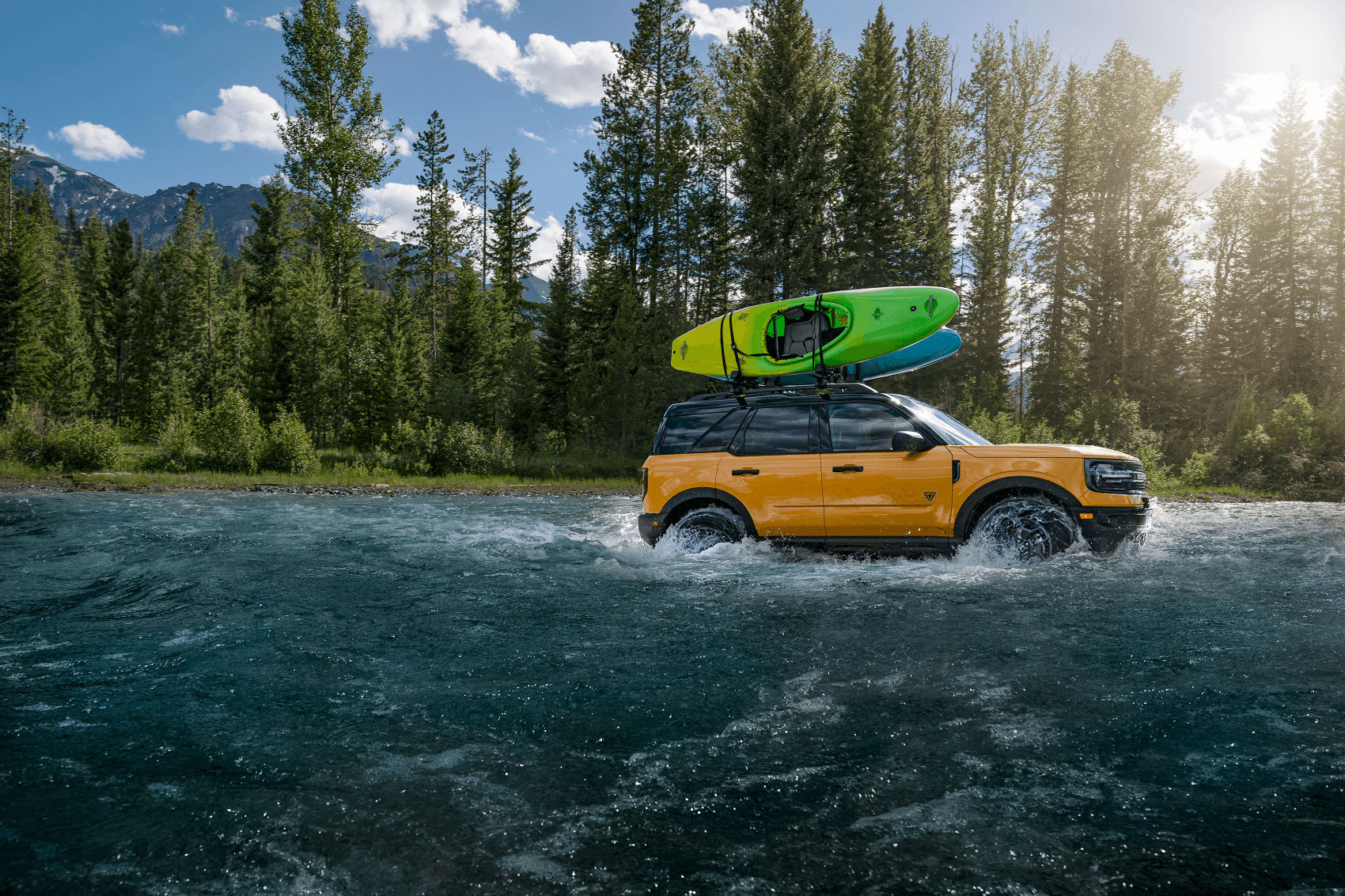 Ford Bronco off-roading in lake